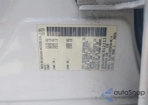 2011 Nissan Maxima 3.5 Sv W/Premium Pkg z USA, uszkodzony, nr VIN 1N4AA5AP4BC812211